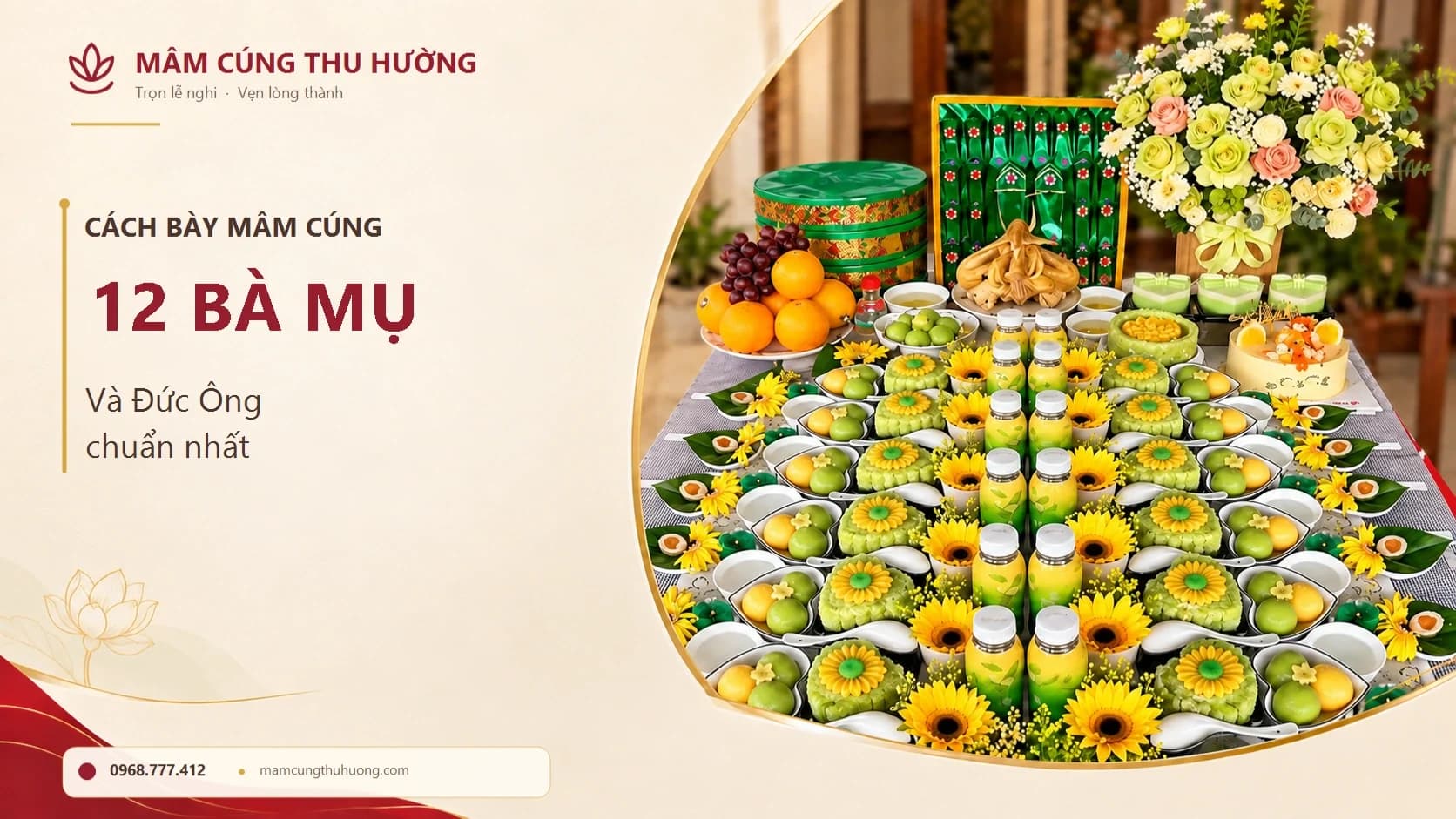 Cách bày mâm cúng đầy tháng 12 Bà Mụ và Đức Ông chuẩn nhất