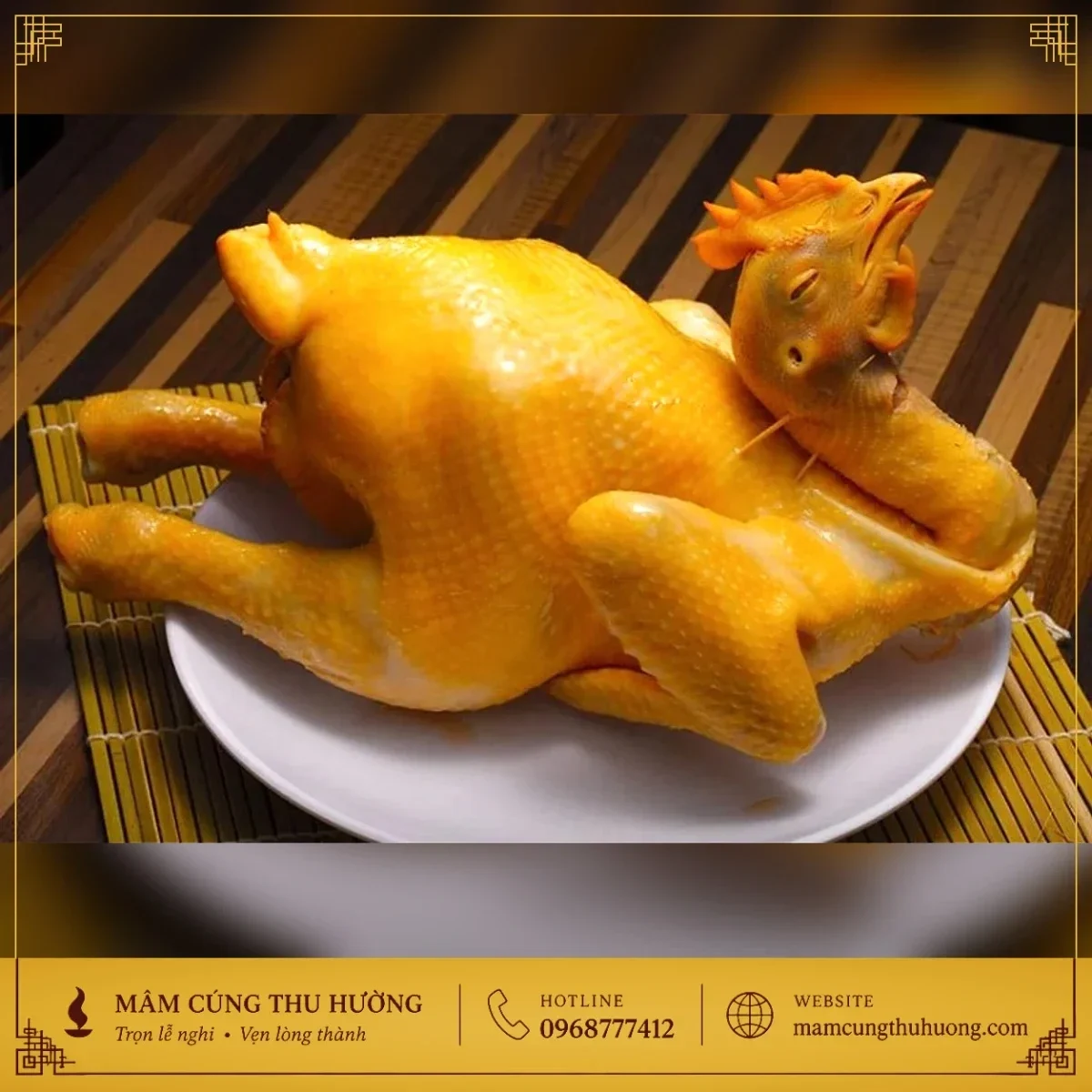 Gà Ta Cúng Lễ Size 1.1kg - 1.3kg | Mâm Cúng Thu Hường